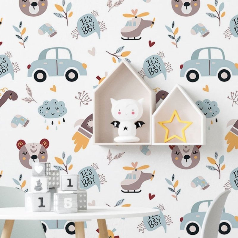Papel de Parede Adesivo Infantil It's a Boy N019095 - Papel na Parede
