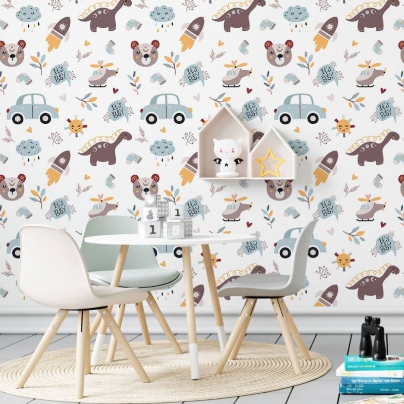 Papel de Parede Adesivo Infantil It's a Boy N019095 - Papel na Parede