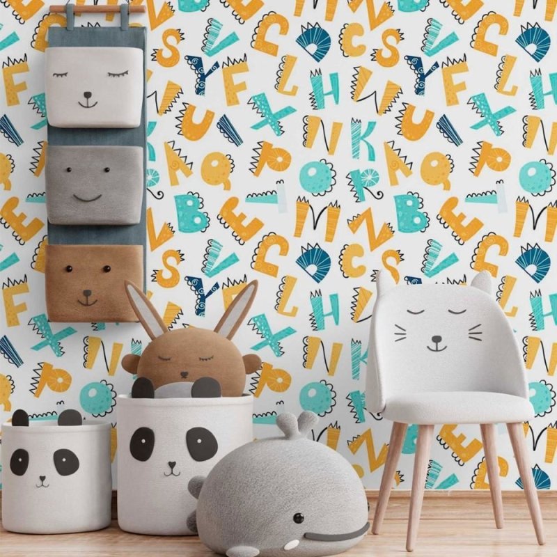 Papel de Parede Adesivo infantil letrinhas N014161 - Papel na Parede