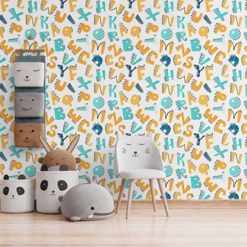 Papel de Parede Adesivo infantil letrinhas N014161 - Papel na Parede