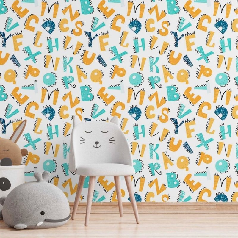 Papel de Parede Adesivo infantil letrinhas N014161 - Papel na Parede