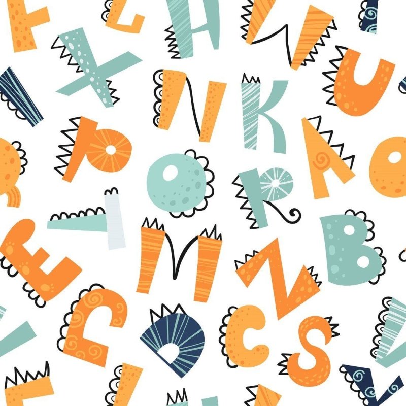 Papel de Parede Adesivo infantil letrinhas N014161 - Papel na Parede