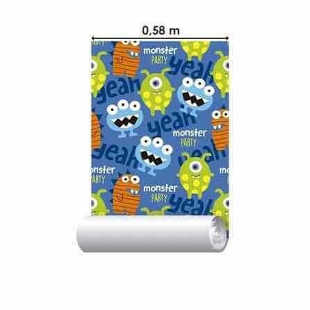 Papel de Parede Adesivo Infantil Monstrinhos 294959495 - Papel na Parede