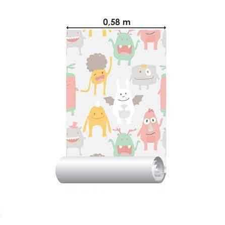 Papel de Parede Adesivo Infantil Monstrinhos Fofos 228661831 - Papel na Parede