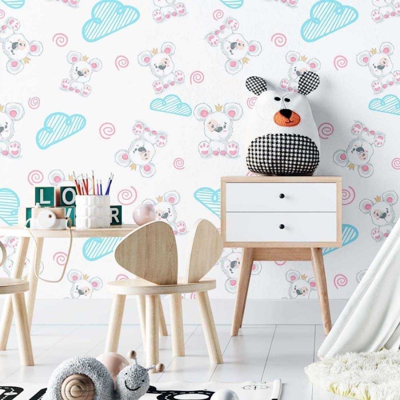 Papel de Parede Adesivo Infantil Nuvem N02285 - Papel na Parede