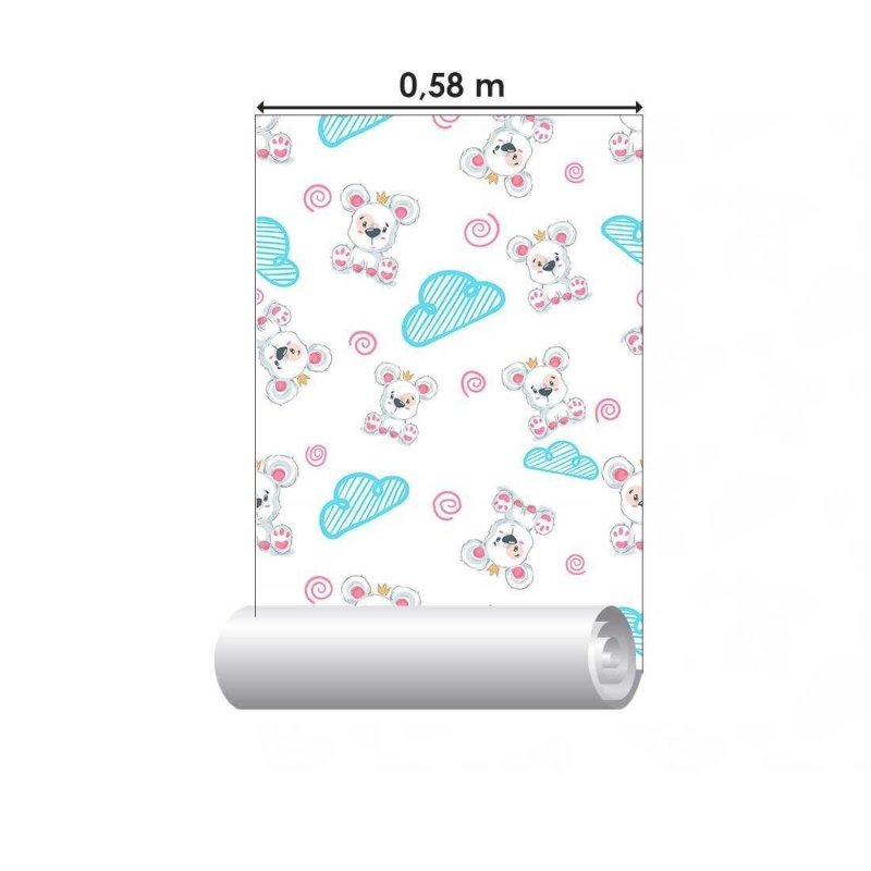 Papel de Parede Adesivo Infantil Nuvem N02285 - Papel na Parede
