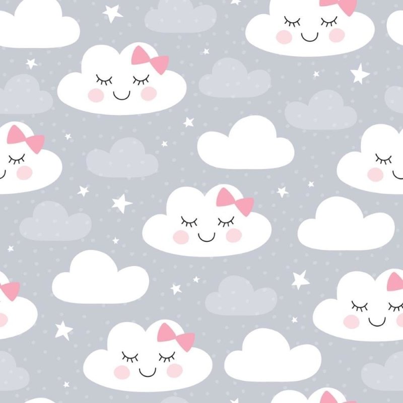Papel de Parede Adesivo Infantil Nuvens N011099 - Papel na Parede