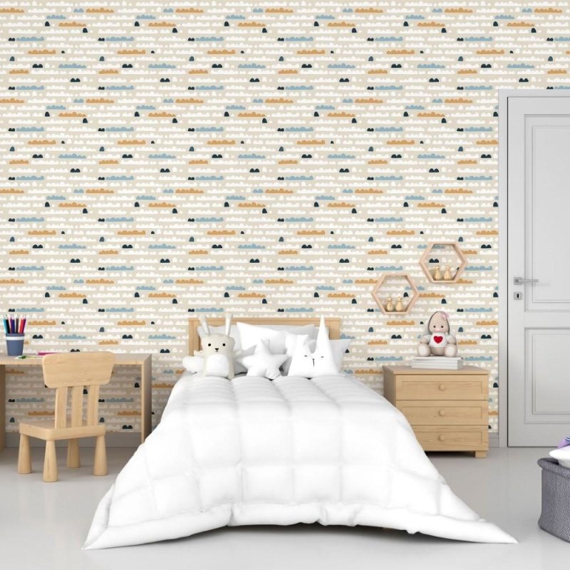 Papel de Parede Adesivo Infantil Nuvens N015019 - Papel na Parede