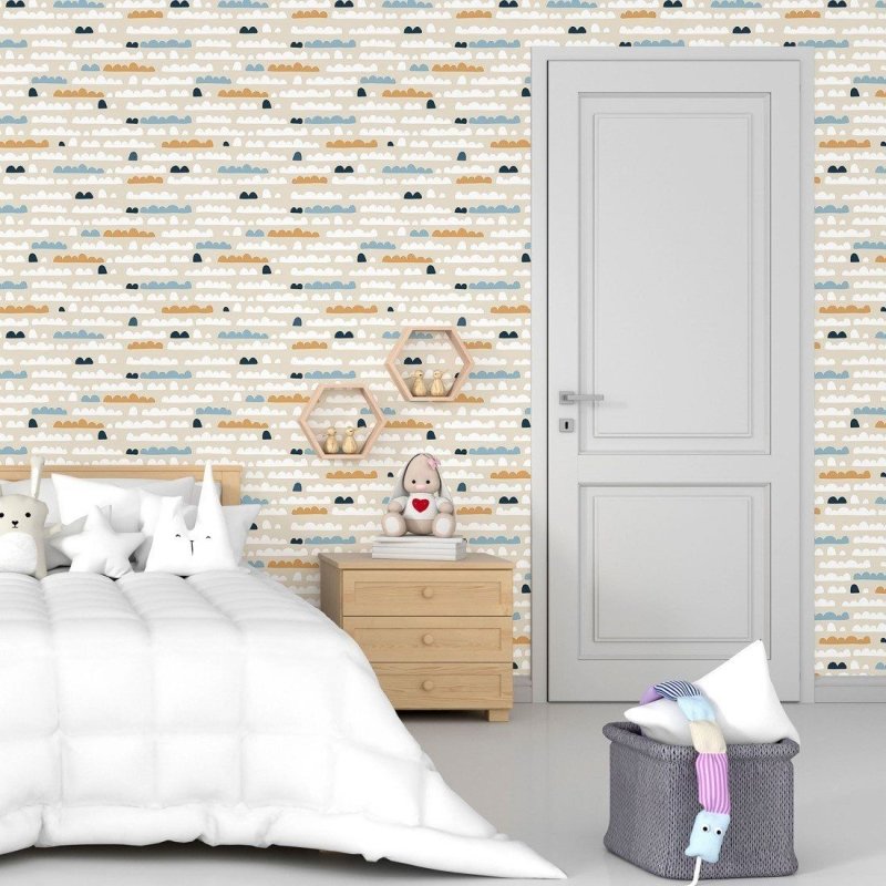 Papel de Parede Adesivo Infantil Nuvens N015019 - Papel na Parede