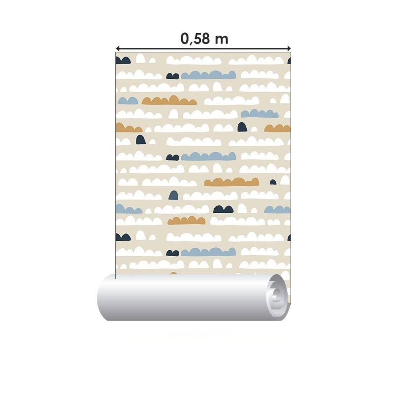 Papel de Parede Adesivo Infantil Nuvens N015019 - Papel na Parede
