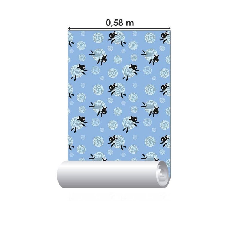 Papel de Parede Adesivo Infantil Ovelhinhas N014163 - Papel na Parede