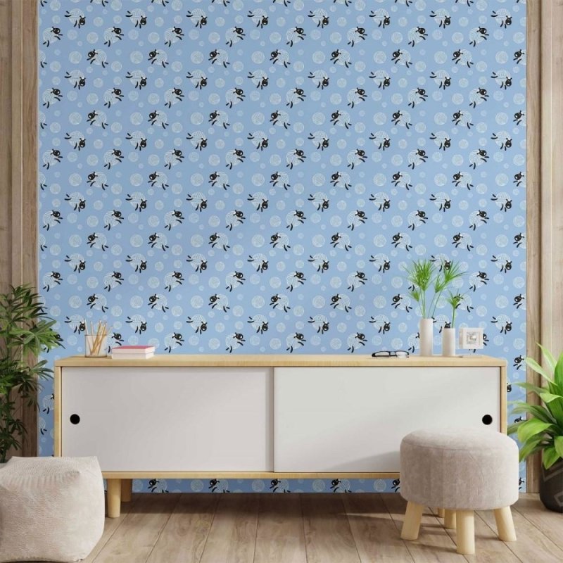 Papel de Parede Adesivo Infantil Ovelhinhas N014163 - Papel na Parede