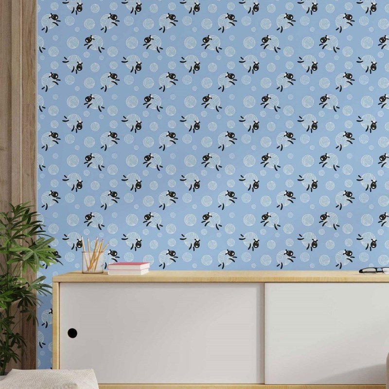 Papel de Parede Adesivo Infantil Ovelhinhas N014163 - Papel na Parede