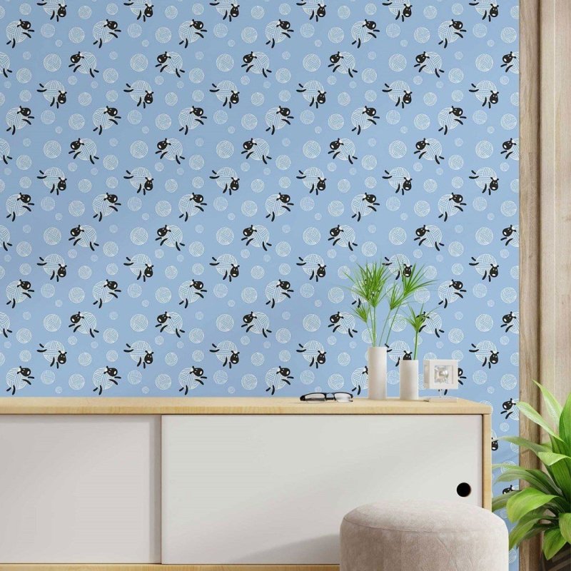 Papel de Parede Adesivo Infantil Ovelhinhas N014163 - Papel na Parede