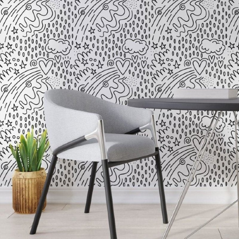 Papel de Parede Adesivo Infantil Para Colorir N013244 - Papel na Parede