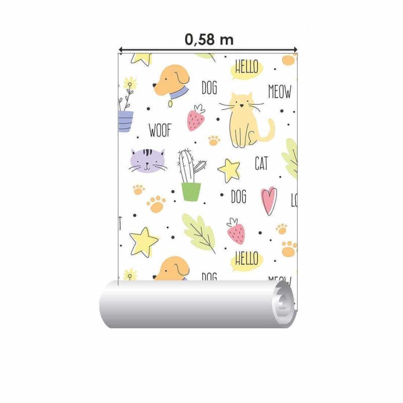 Papel de Parede Adesivo Infantil Pet N02057 - Papel na Parede