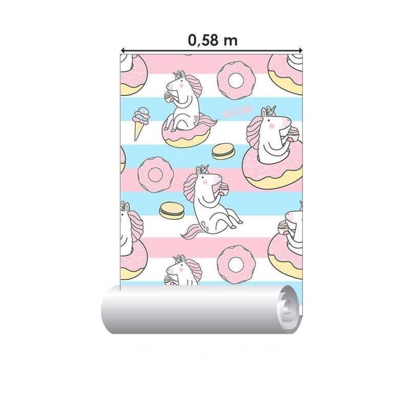 Papel de Parede Adesivo infantil unicórnios N014194 - Papel na Parede
