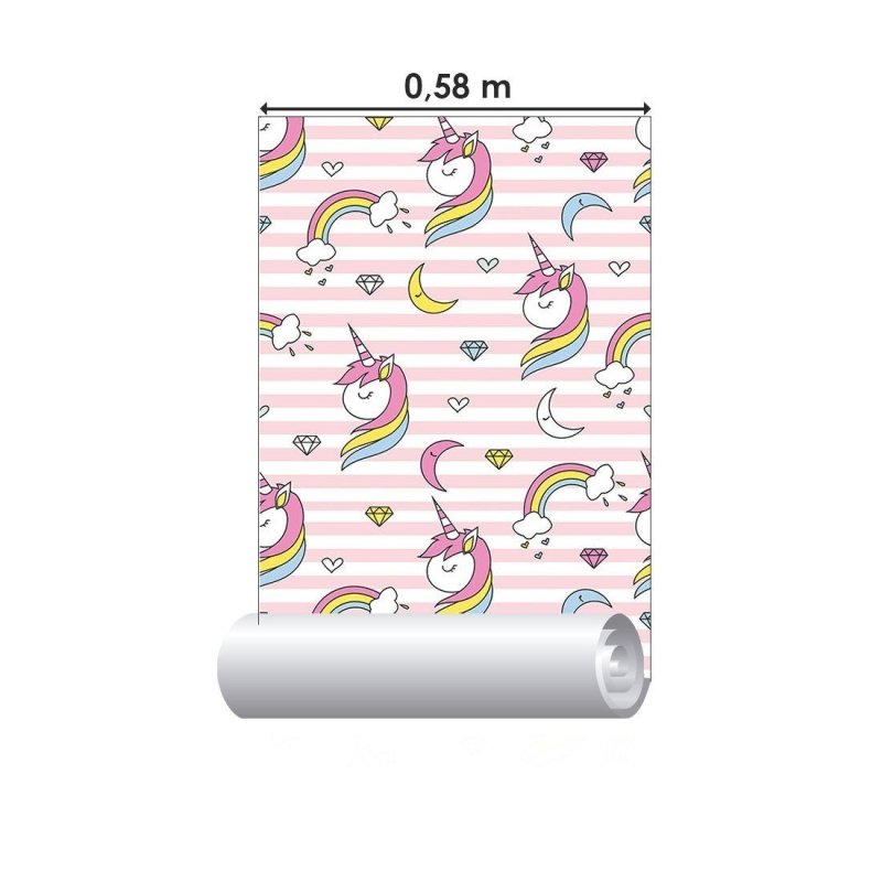 Papel de Parede Adesivo Infantil Unicórnios N015191 - Papel na Parede