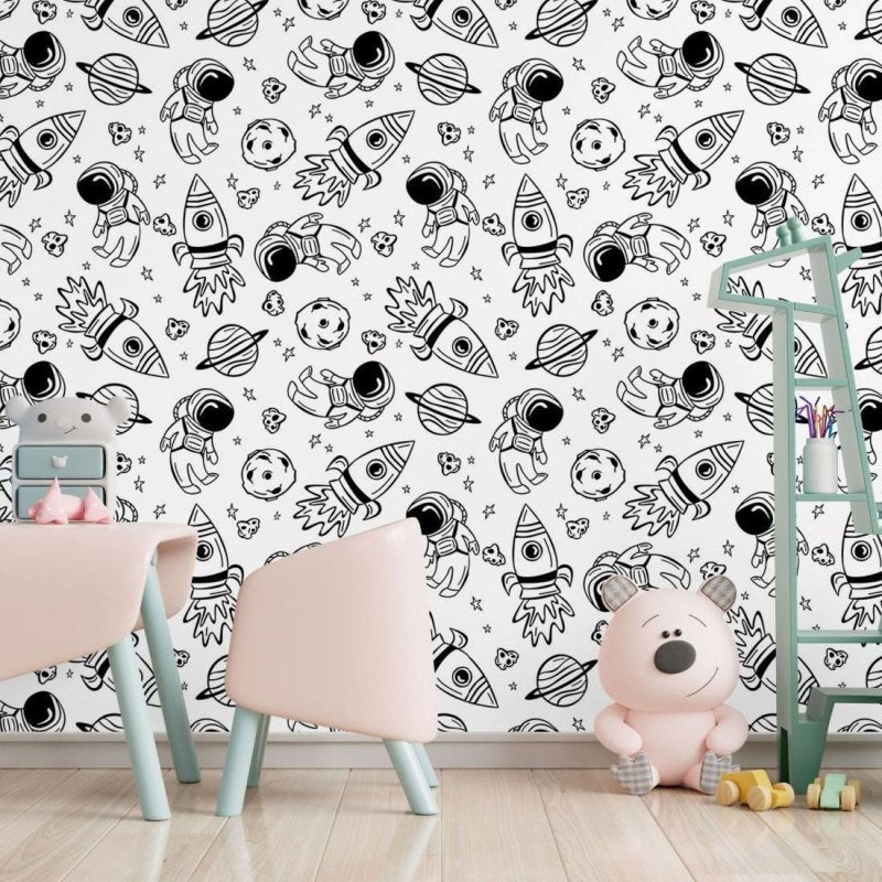 Papel de Parede Adesivo Infantil Universo Colorir N017079 - Papel na Parede