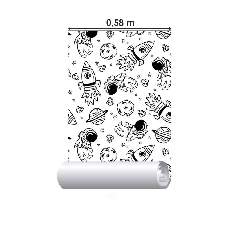 Papel de Parede Adesivo Infantil Universo Colorir N017079 - Papel na Parede