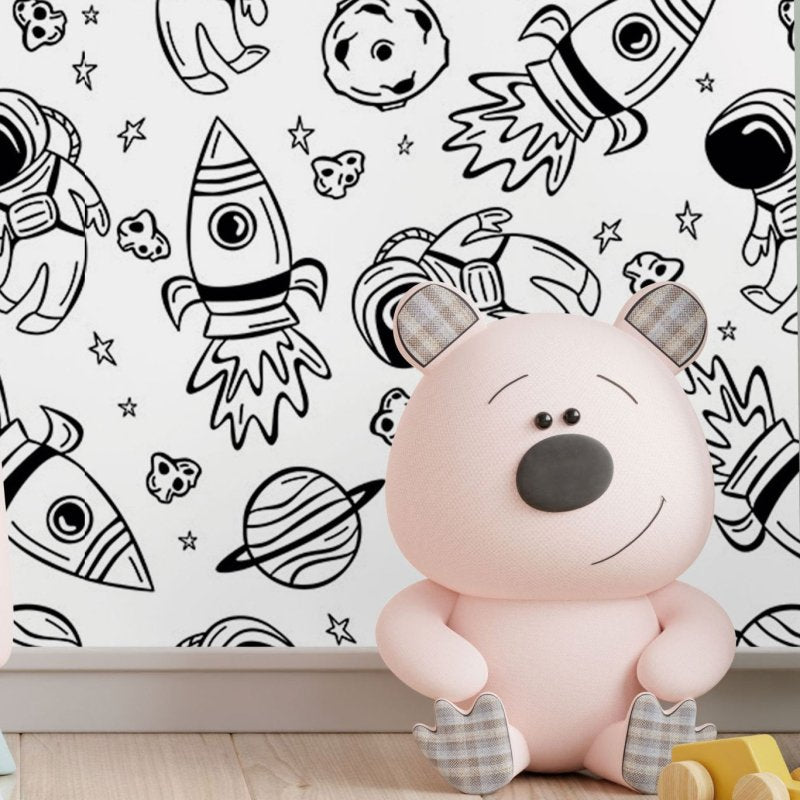 Papel de Parede Adesivo Infantil Universo Colorir N017079 - Papel na Parede