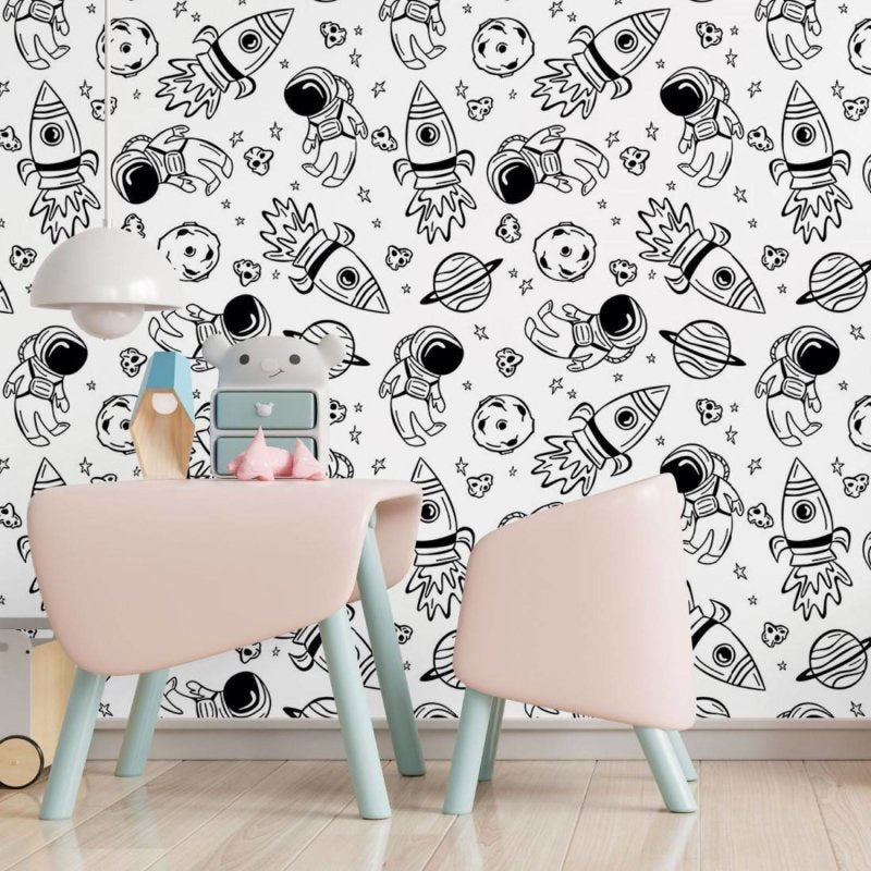 Papel de Parede Adesivo Infantil Universo Colorir N017079 - Papel na Parede