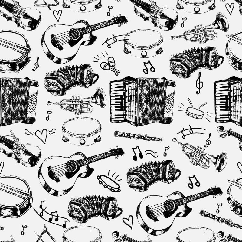 Papel de Parede Adesivo Instrumentos Musicais N04081 - Papel na Parede
