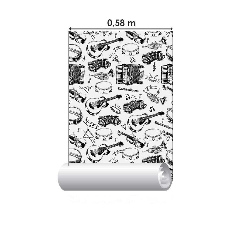 Papel de Parede Adesivo Instrumentos Musicais N04081 - Papel na Parede