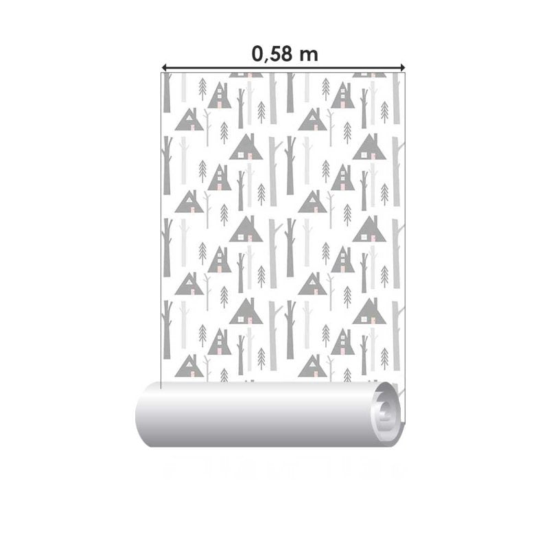 Papel de Parede Adesivo Inverno Floresta N018132 - Papel na Parede