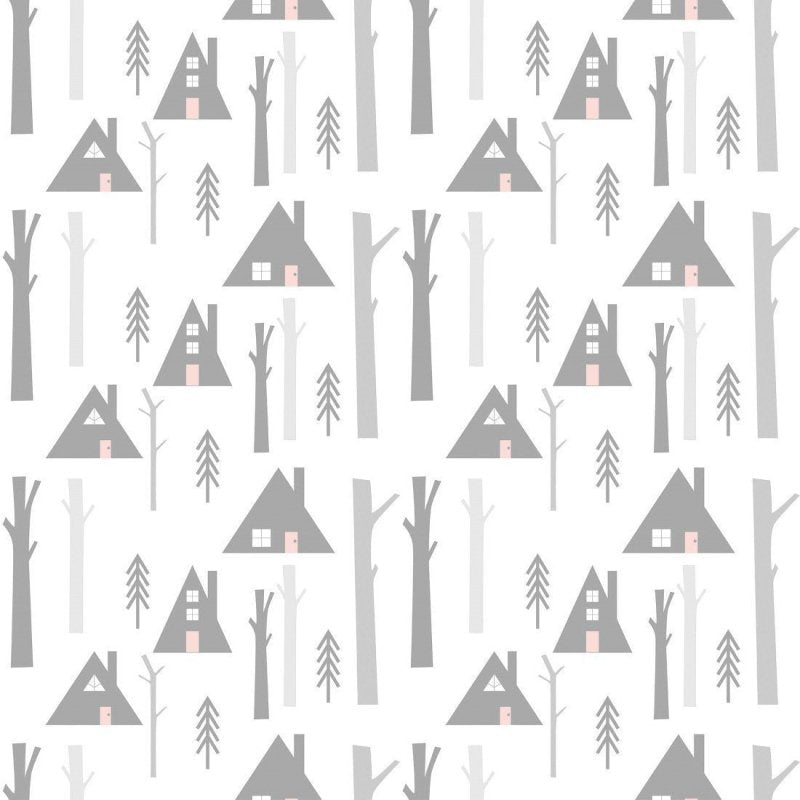 Papel de Parede Adesivo Inverno Floresta N018132 - Papel na Parede