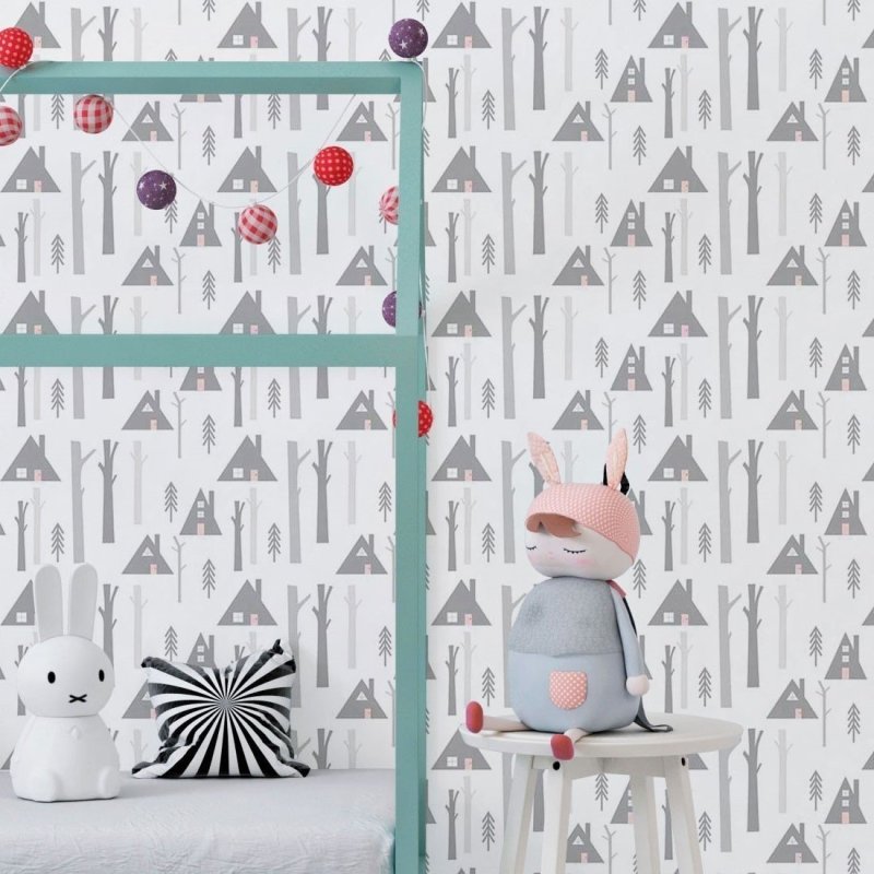 Papel de Parede Adesivo Inverno Floresta N018132 - Papel na Parede