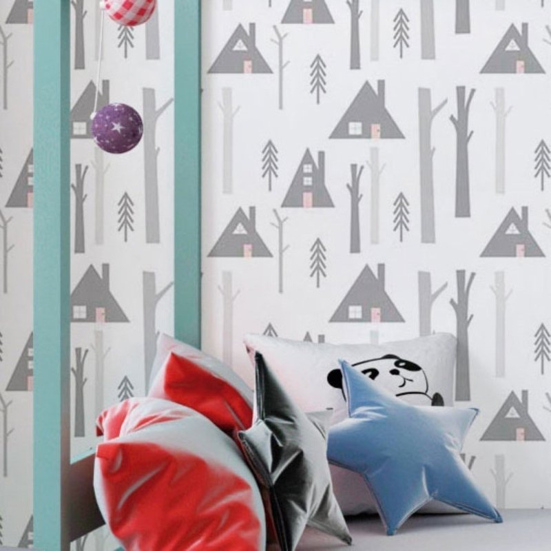Papel de Parede Adesivo Inverno Floresta N018132 - Papel na Parede