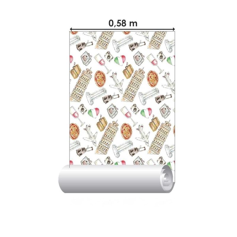 Papel de Parede Adesivo Itália Desenho N04235 - Papel na Parede