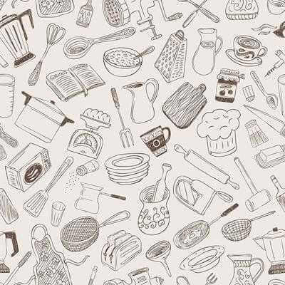 Papel de Parede Adesivo Itens Cozinha 110317580 - Papel na Parede