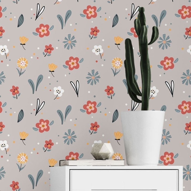 Papel de Parede Adesivo Jardim Florido N019098 - Papel na Parede