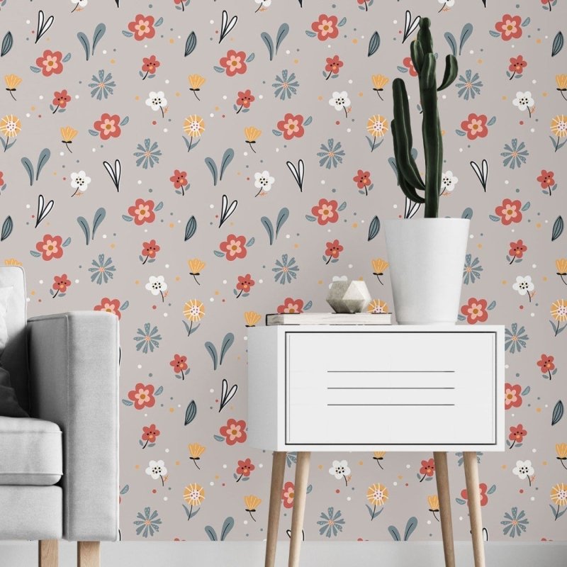Papel de Parede Adesivo Jardim Florido N019098 - Papel na Parede
