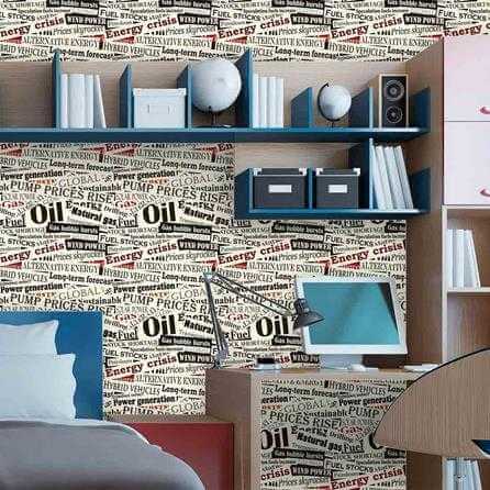 Papel de Parede Adesivo Jornal Palavras 1000 - Papel na Parede