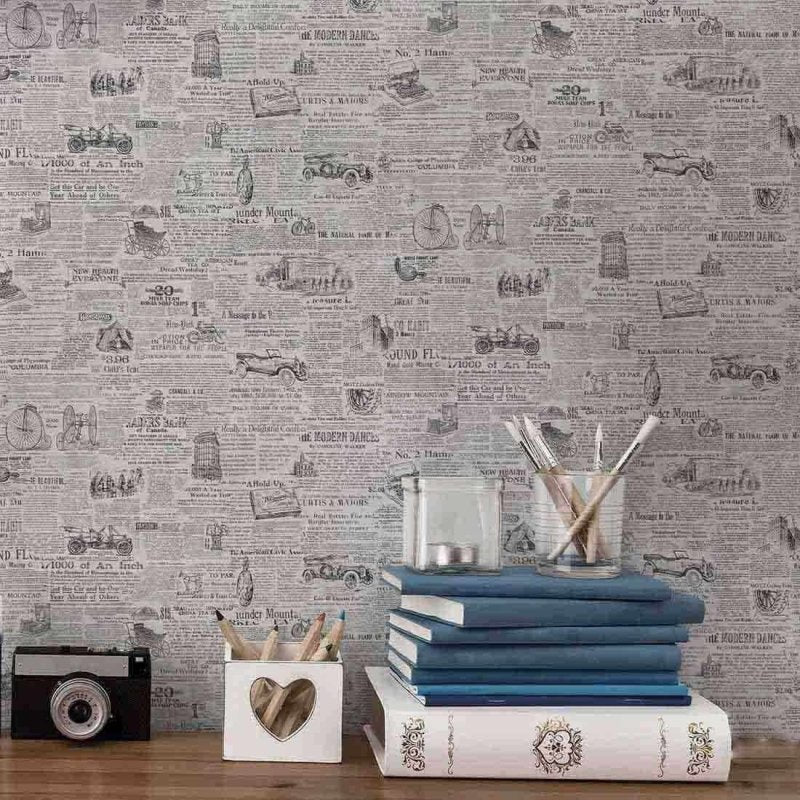 Papel de Parede Adesivo Jornal Vintage 11069153 - Papel na Parede