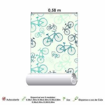 Papel de Parede Adesivo Jovem Bicicleta Verde 143903542 - Papel na Parede