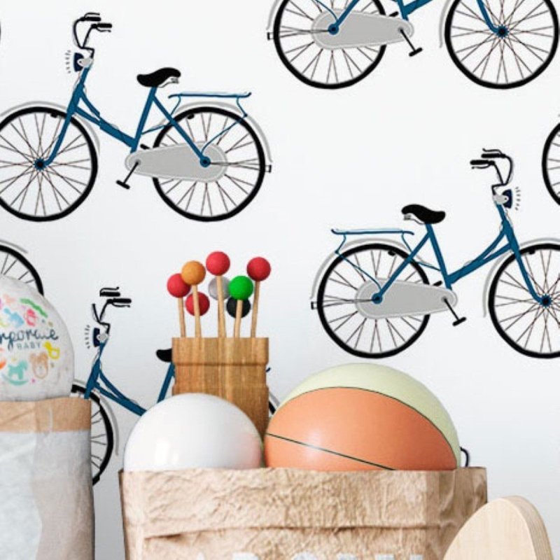 Papel de Parede Adesivo Jovem Bicicletas N016053 - Papel na Parede