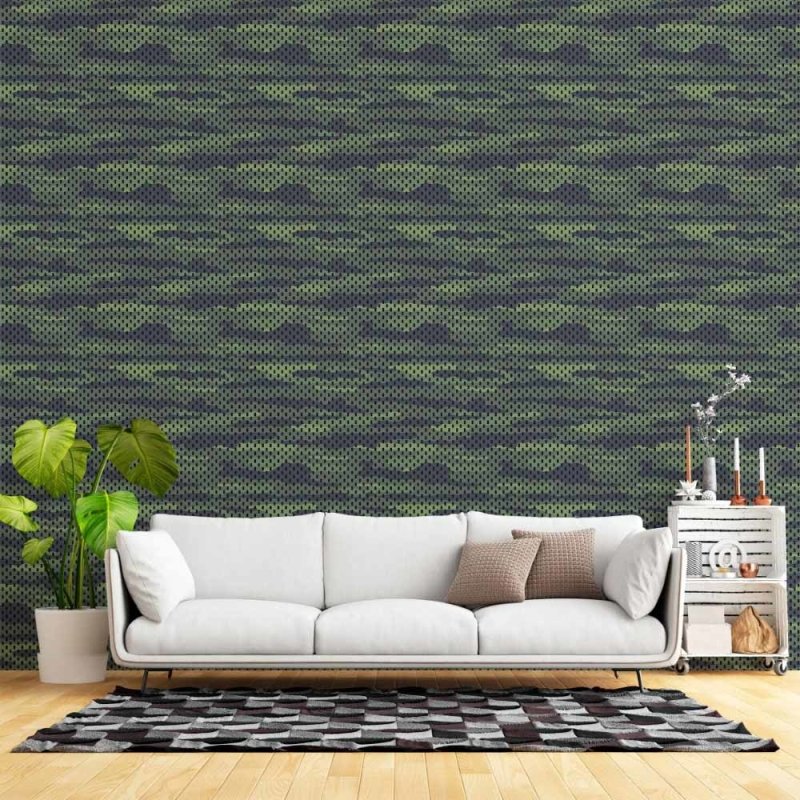 Papel de Parede Adesivo Jovem Camuflado Militar N015075 - Papel na Parede