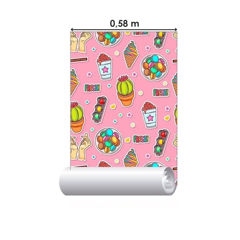 Papel de Parede Adesivo Jovem Figurinhas N010184 - Papel na Parede