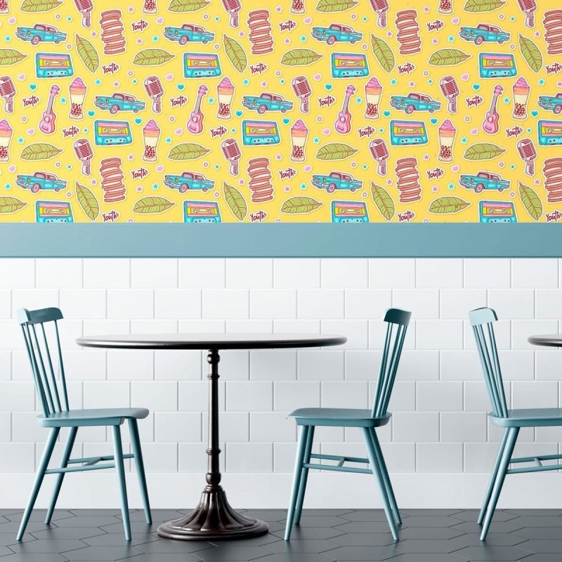 Papel de Parede Adesivo Jovem Figurinhas N010185 - Papel na Parede