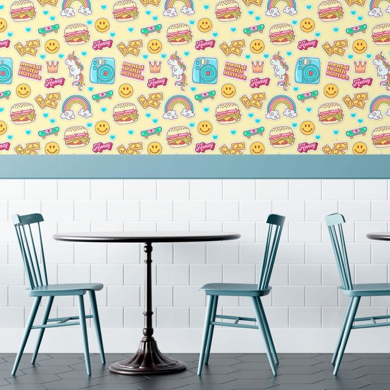 Papel de Parede Adesivo Jovem Figurinhas N010188 - Papel na Parede