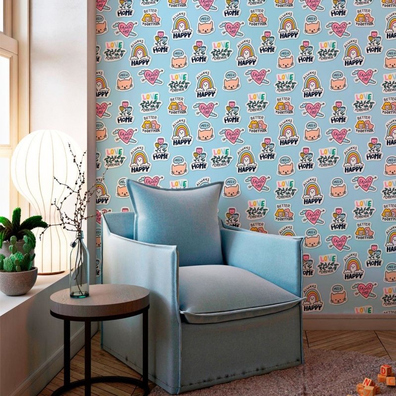 Papel de Parede Adesivo Jovem Figurinhas N010189 - Papel na Parede