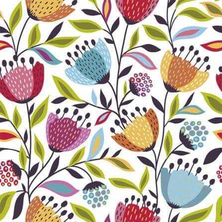 Papel de Parede Adesivo Jovem Floral Colorido 267300128 - Papel na Parede