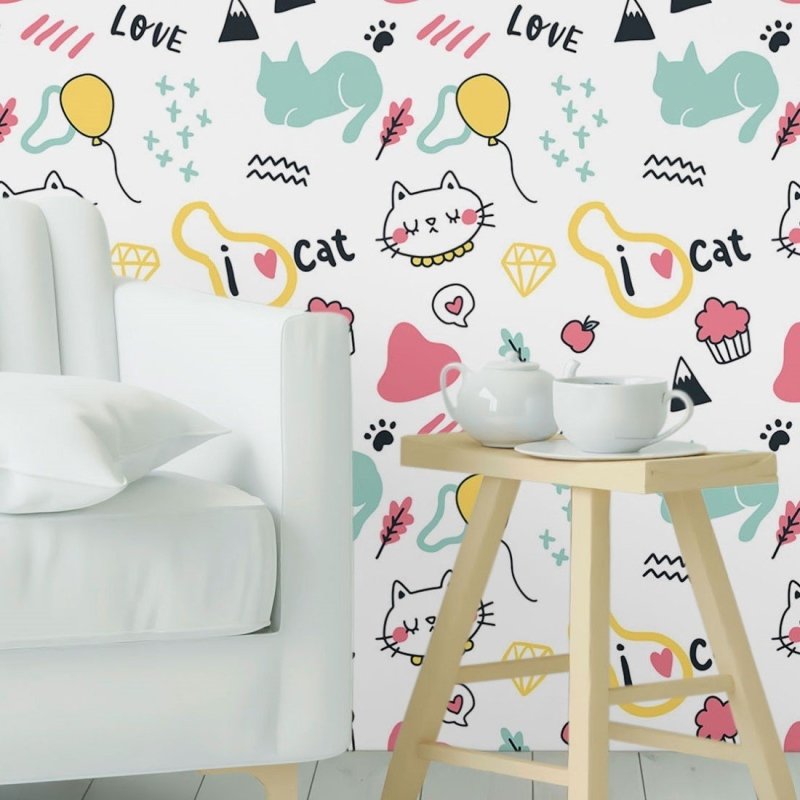 Papel de Parede Adesivo Jovem Gatinhos N019043 - Papel na Parede