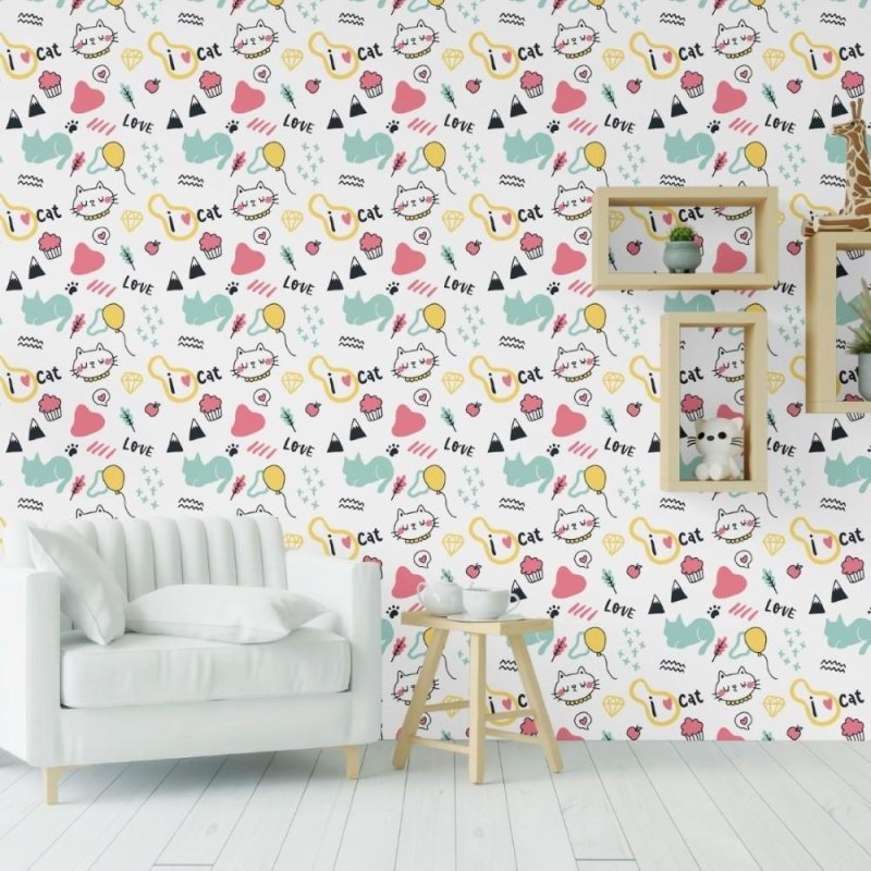 Papel de Parede Adesivo Jovem Gatinhos N019043 - Papel na Parede