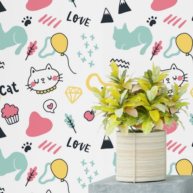 Papel de Parede Adesivo Jovem Gatinhos N019043 - Papel na Parede