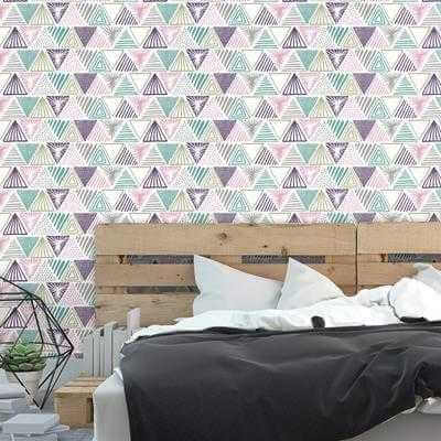 Papel de Parede Adesivo Jovem Geométrico Colorido 290544347 - Papel na Parede